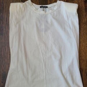 Nasty Gal Cream Ivory Shoulder Pad Muscle Tank M (10)